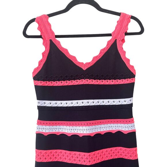 MILLY Striped Sleeveless Knit Midi Dress Small - Picture 4 of 8